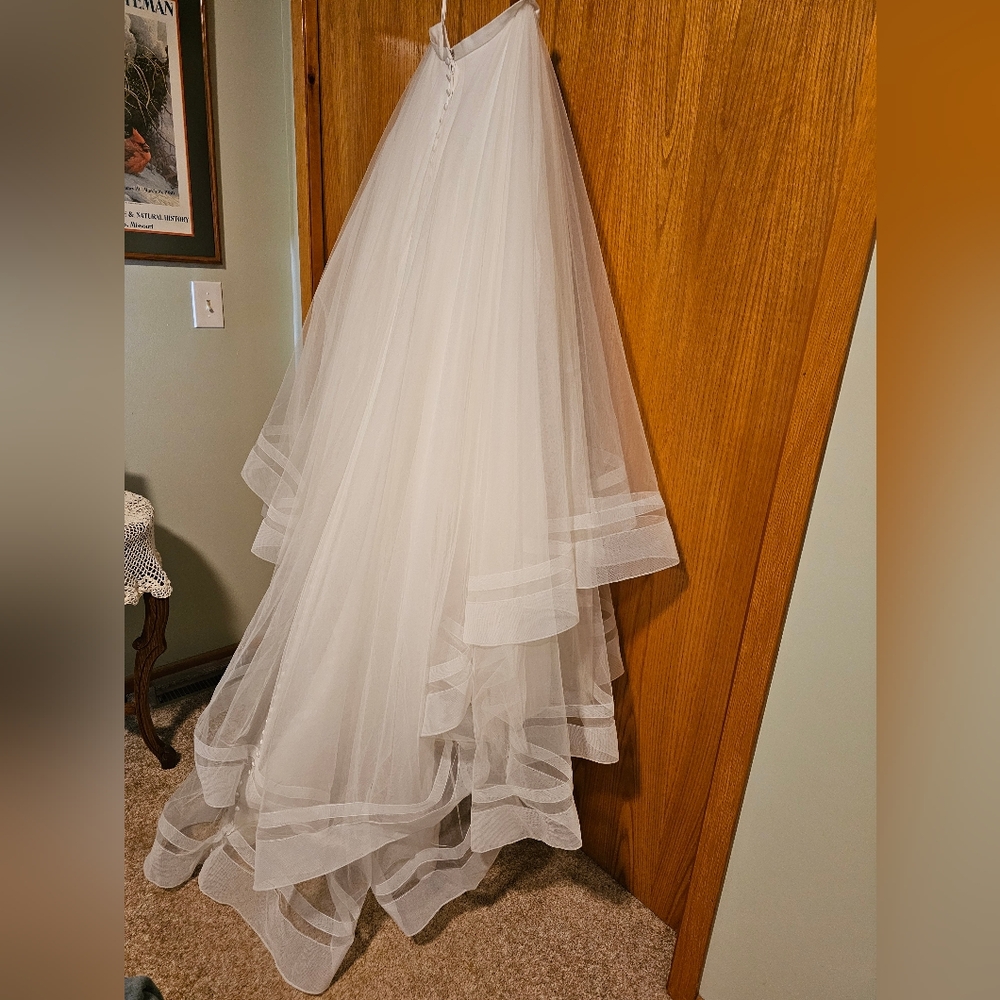 Elegant White Layered Tulle Skirt Wedding Bridal